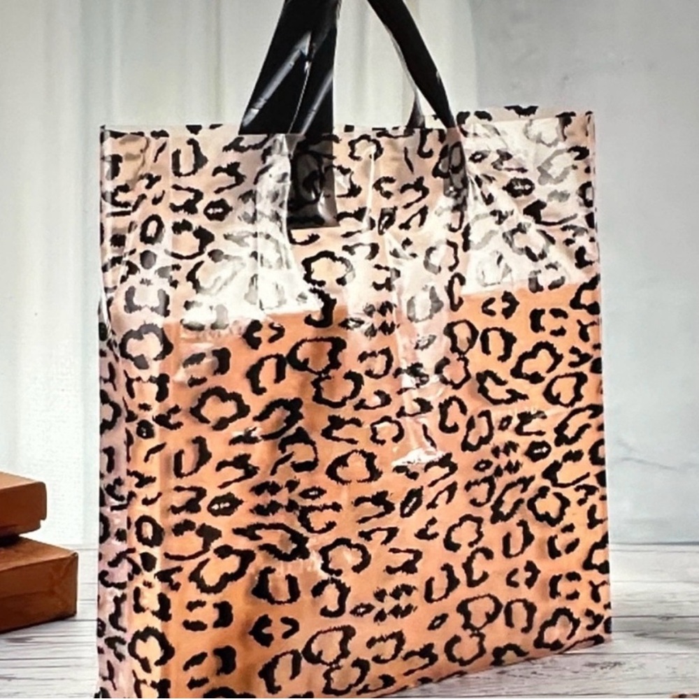 5 Leopard Print (peach & black) tote or gift bags.